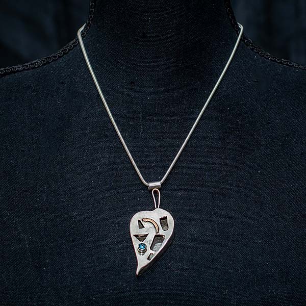 buy handmade sterling silver leaf necklace bezel set