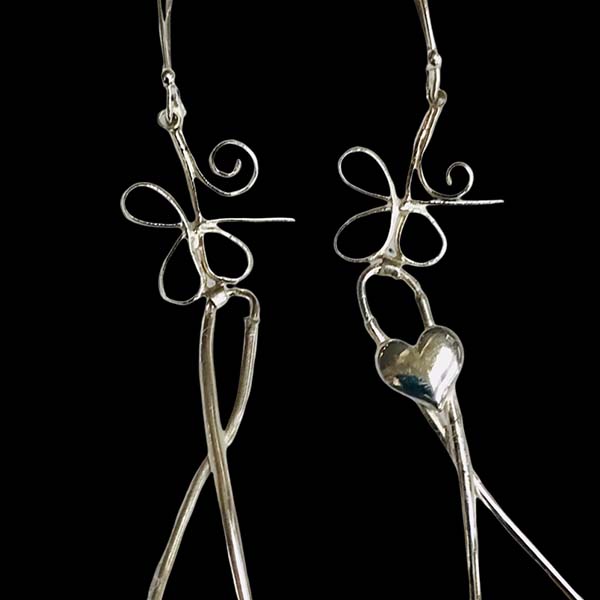 buy handmade sterling silver heart earrings