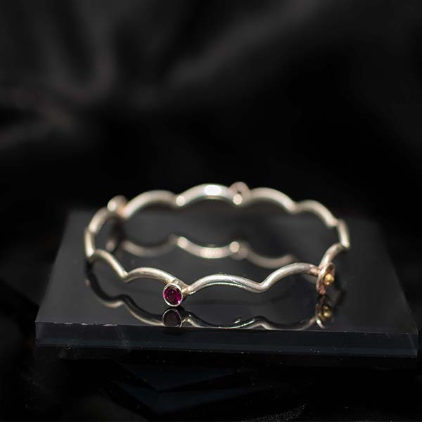 buy gold garnet handmade sterling silver bracelet