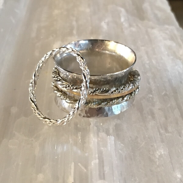 Sterling Silver 18K Gold Spinner Ring