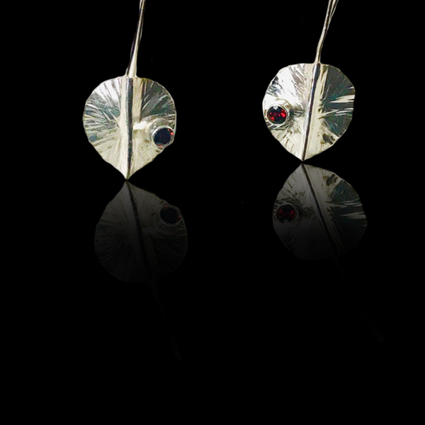 Buy handcrafted Sterling Silver Garnet Earrings