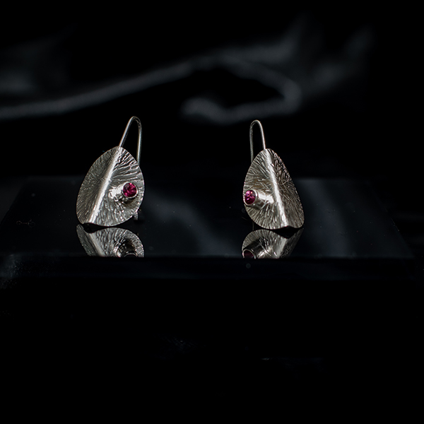 Sterling Silver Pod Earrings With Amethyst