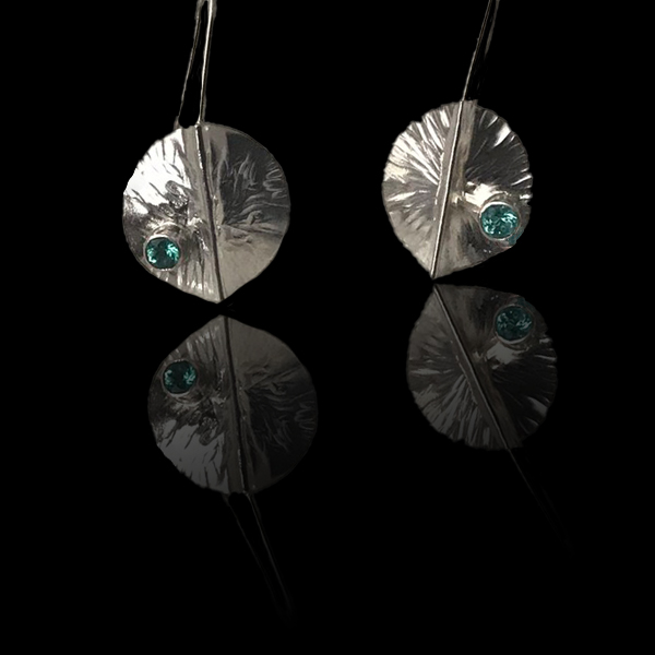 Sterling Silver Pod Earrings With Apatite