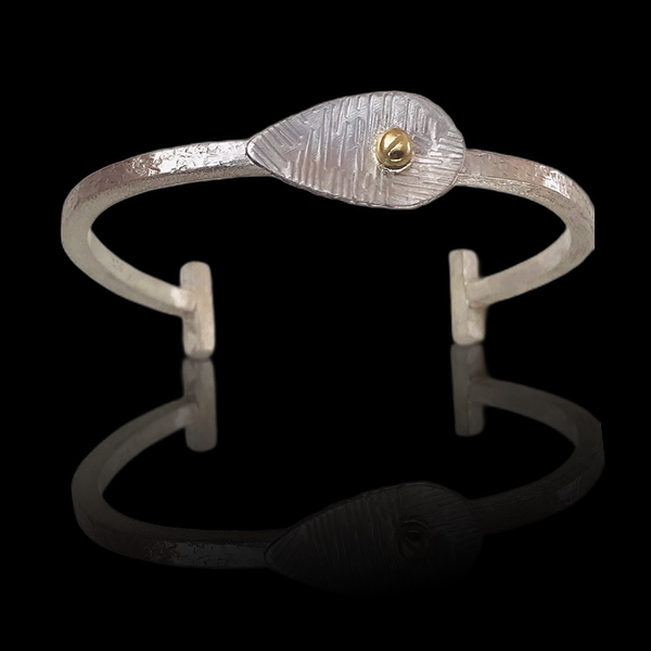 Sterling Silver And 18K Gold “Oyster On The Half Shell” Bracelet
