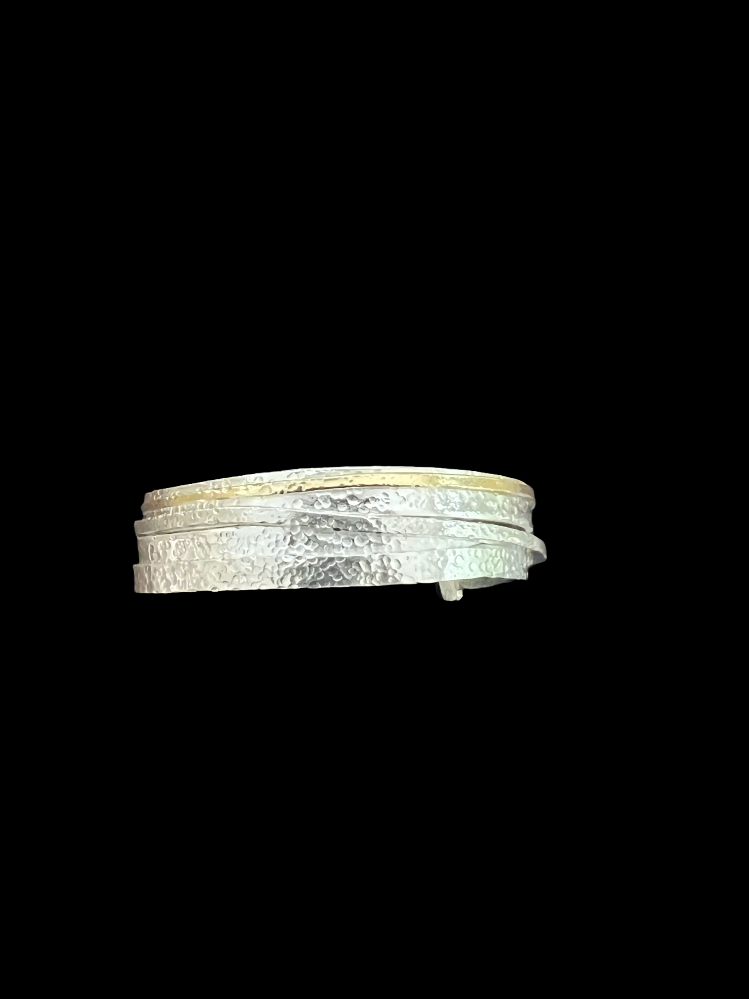 Sterling silver crossover bracelet with 18k gold